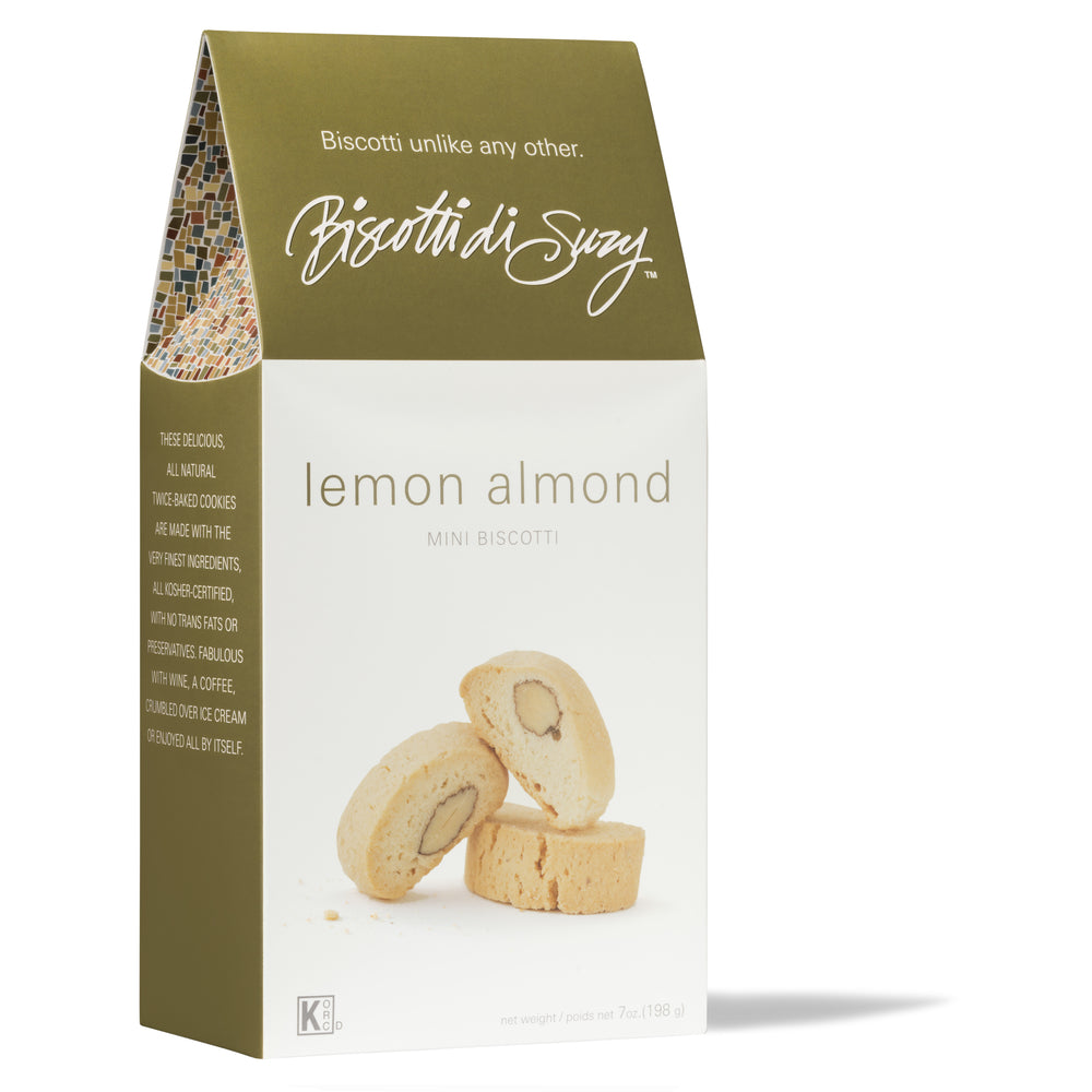 6 Boxes - Mini Biscotti 7oz Lemon Almond (42oz)
